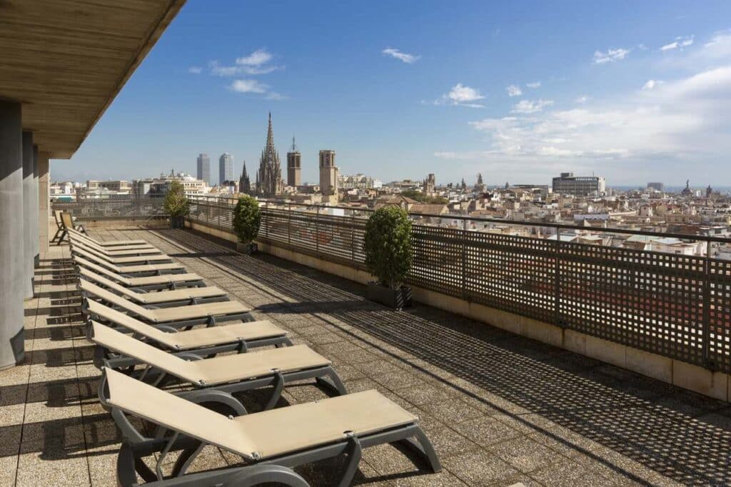 Citadines Ramblas Barcelona Ausblick Dachterrasse