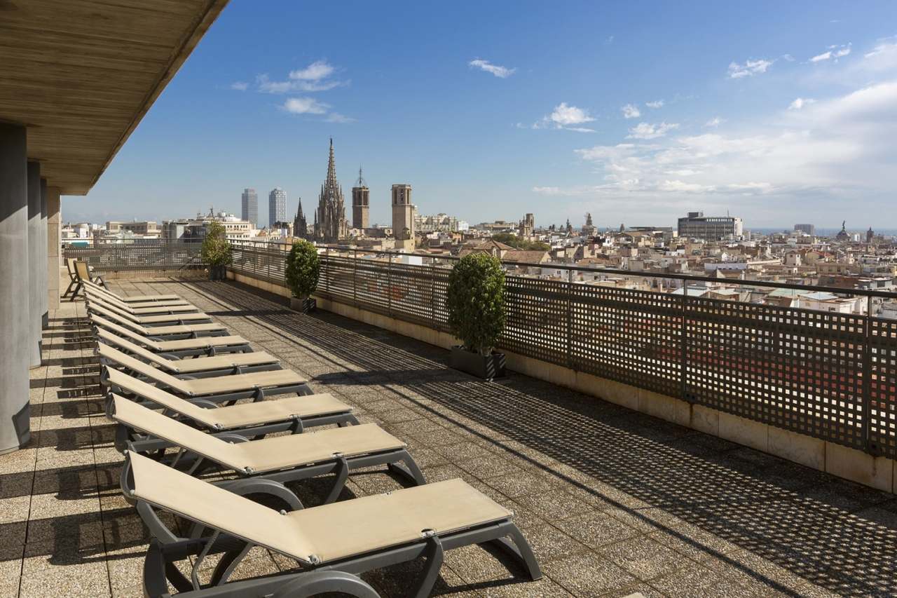 Citadines Ramblas Barcelona Ausblick Dachterrasse