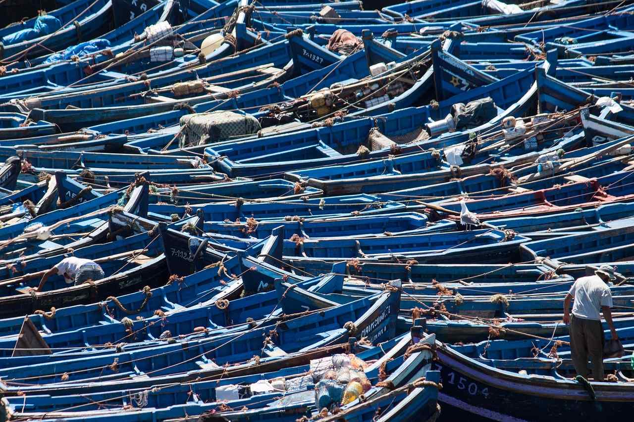Essaouira blau getünchte Fischerboote
