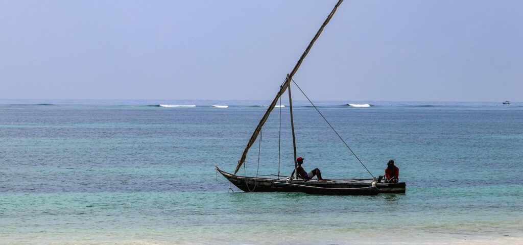 Fischerboot am Diani Beach