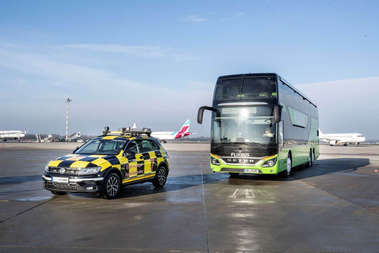 Flixbus Vorfeld Flughafen Düsseldorf