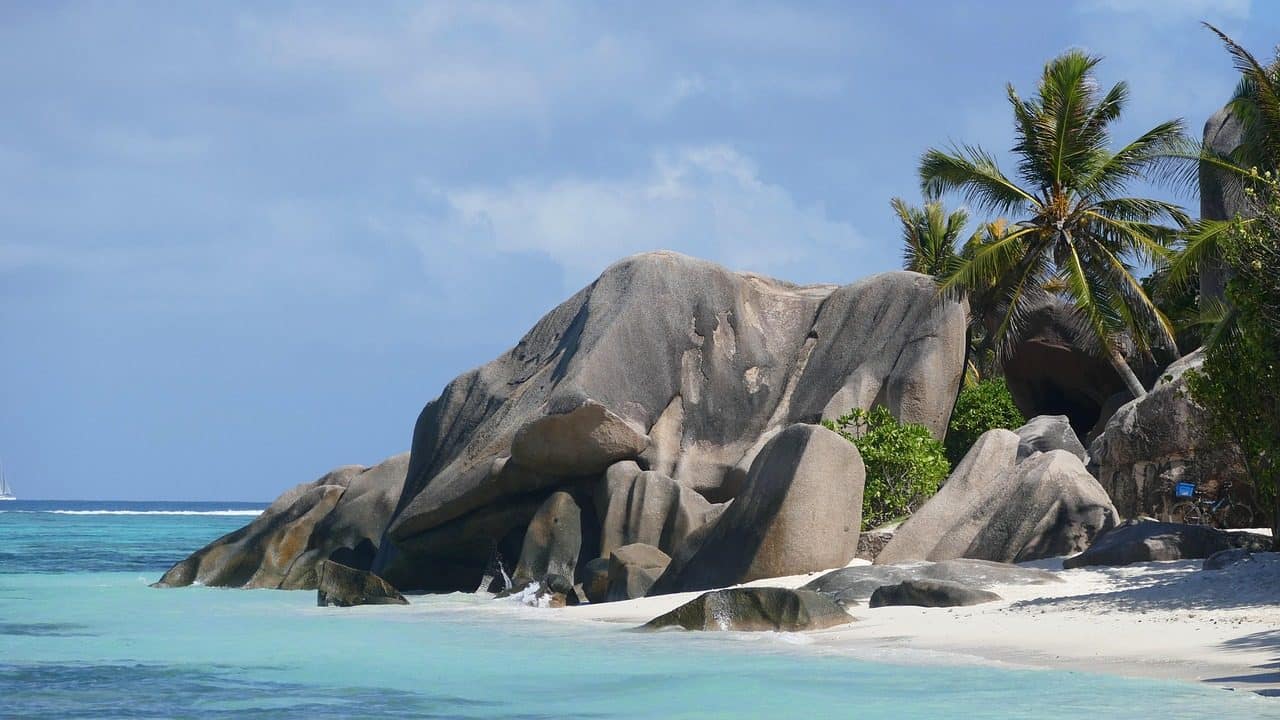 Insel La Digue Granitfelsen