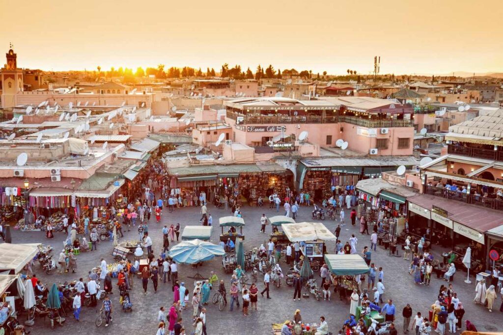 Marrakesch Markt geschäftiges Treiben