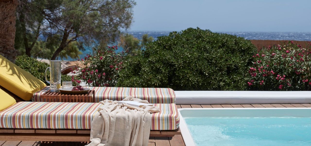 Myconian Sunrise Hotel direkt am Strand von Agrari Beach