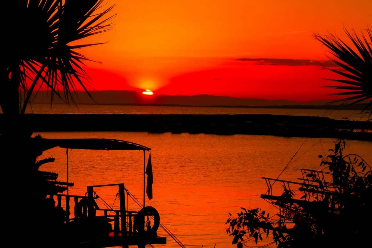 Sonnenuntergang Küste Side