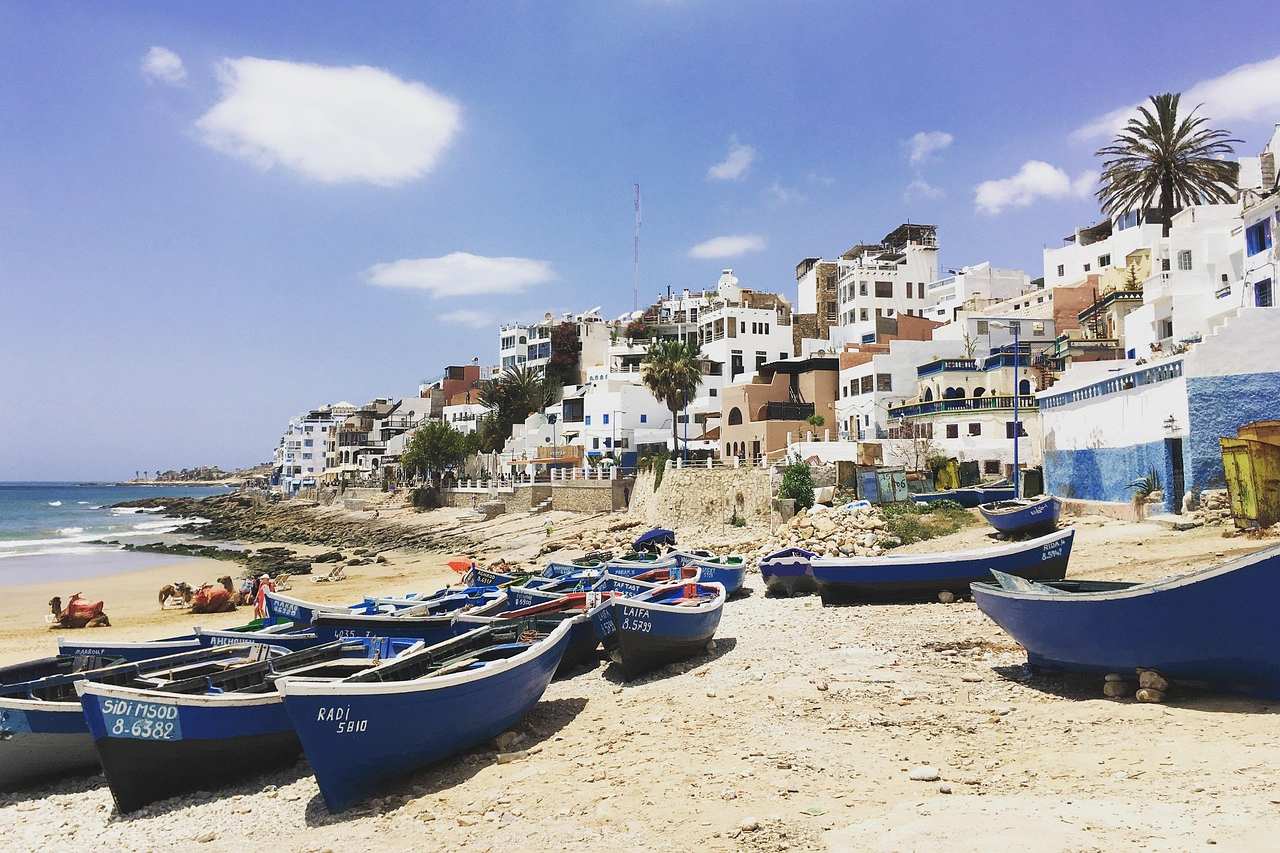 Taghazout Fischerboote am Strand