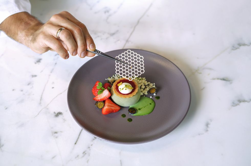 Vegane Süßspeise bei Emirates