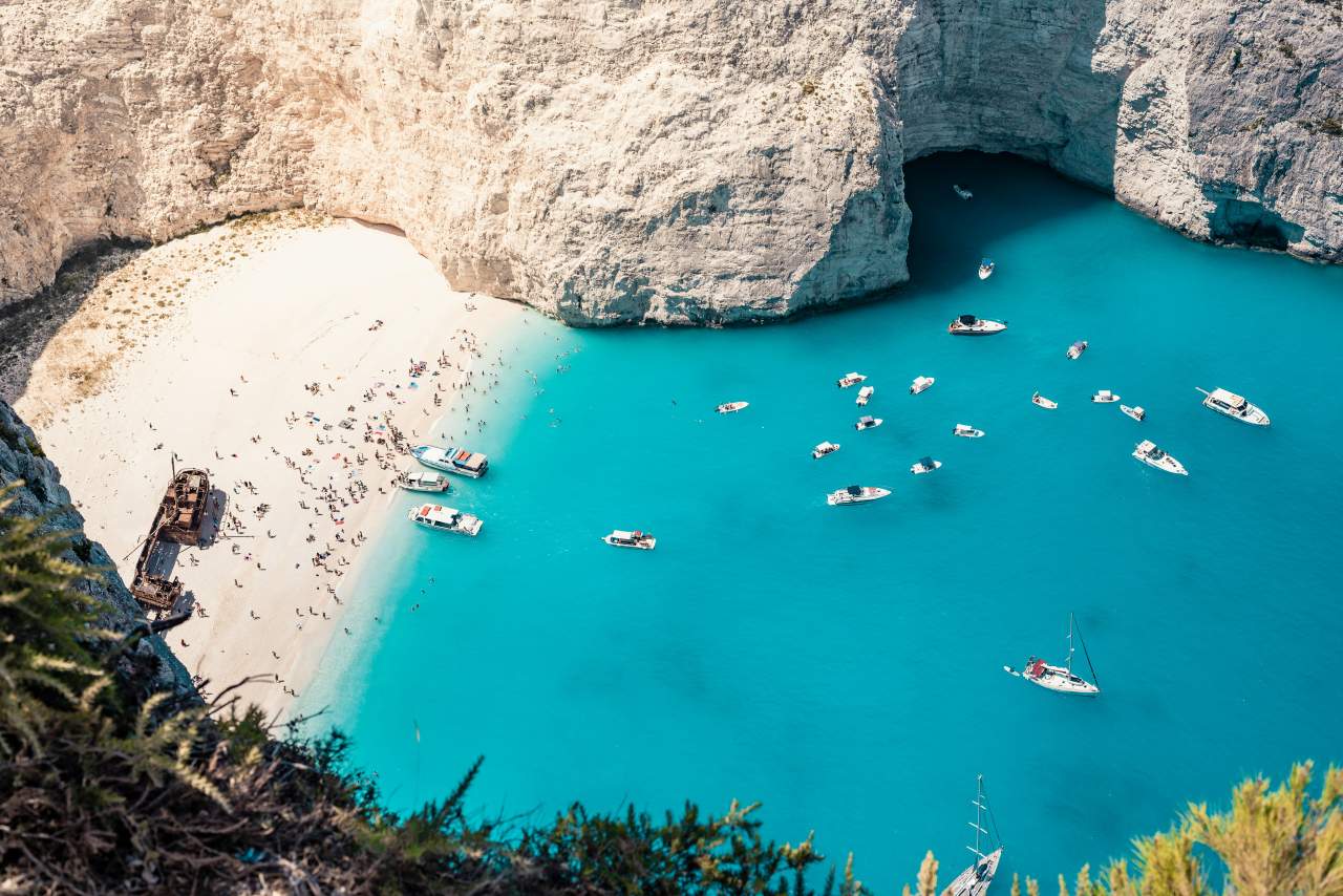 Zakynthos Badebucht mit Schiffswrack