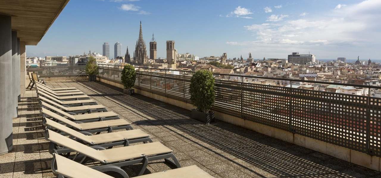 Citadines Ramblas Barcelona Ausblick Dachterrasse