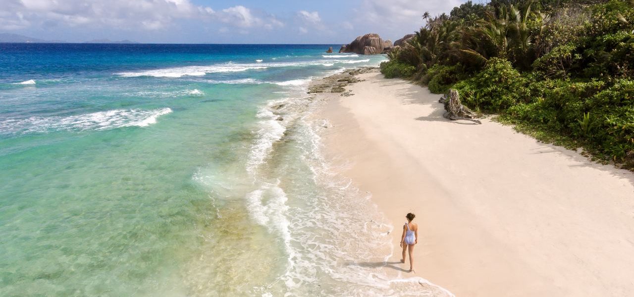 Einsamer Traumstrand auf Félicité Grand Anse Einsamer Traumstrand auf Félicité Grand Anse