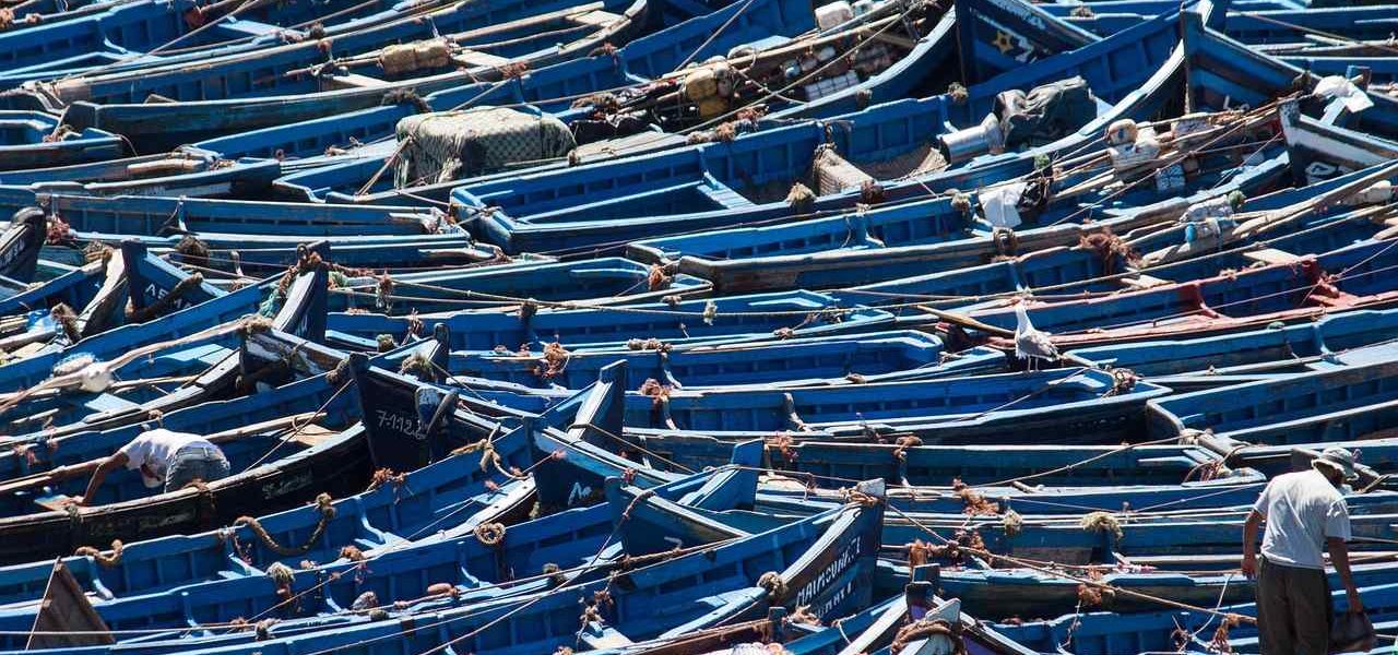 Essaouira blau getünchte Fischerboote