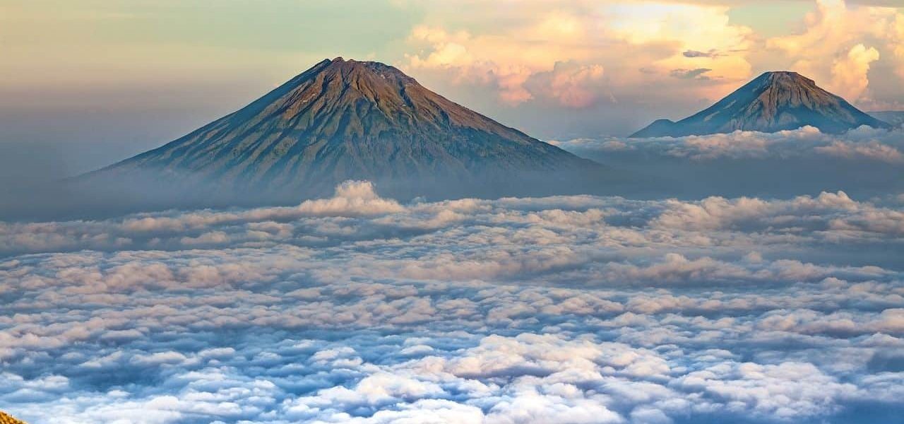 Indonesien Vulkan Mount Sumbing Java