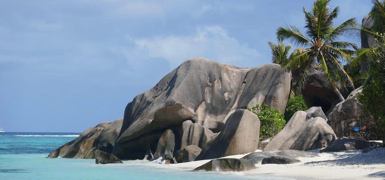 Insel La Digue Granitfelsen