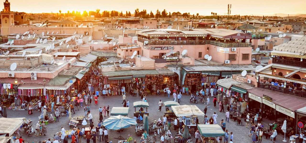 Marrakesch Markt geschäftiges Treiben