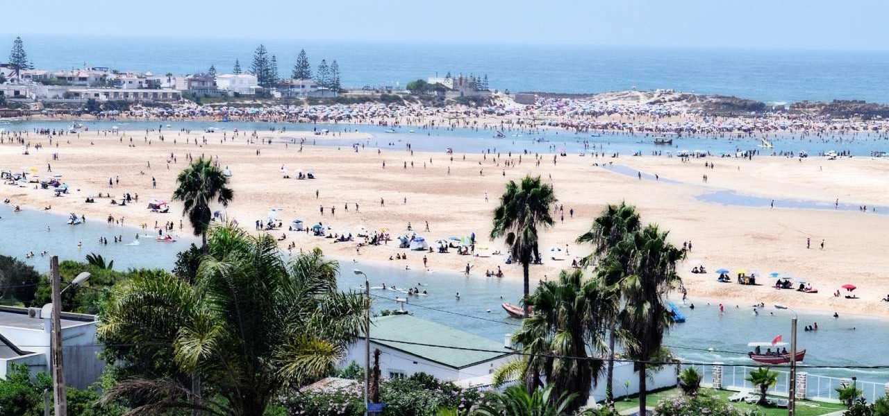 Oualidia gut besuchter Strand