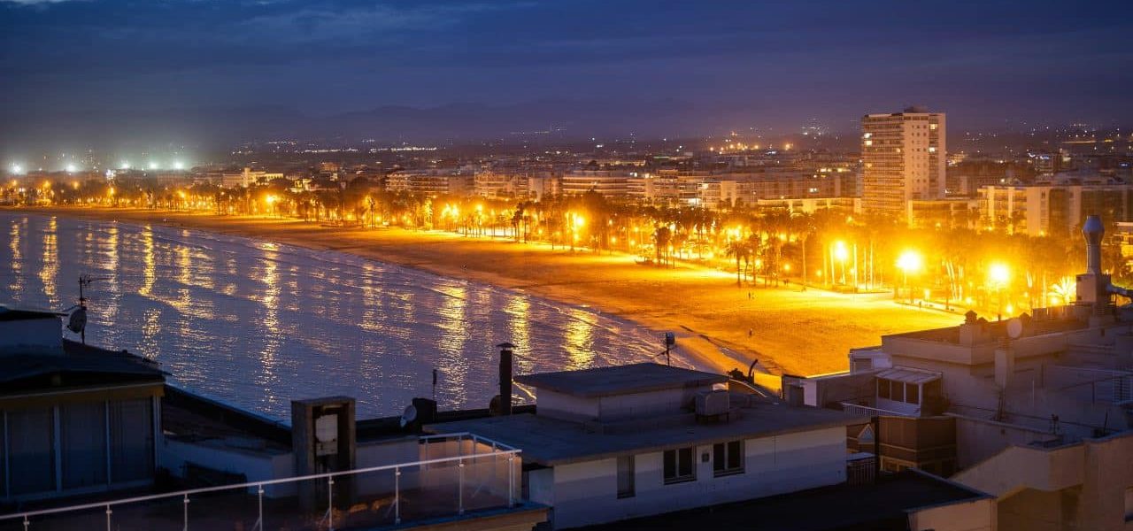 Salou Abendstimmung Strand und Promenade