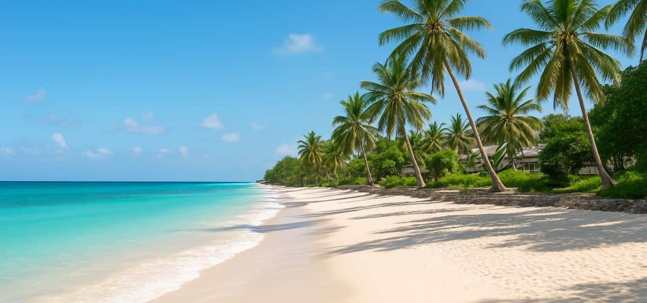 Shanzu Beach Strand mit Palmen