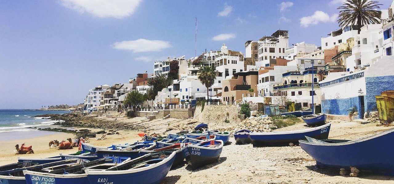 Taghazout Fischerboote am Strand